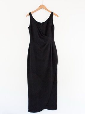 David Warren New York | Vintage 90's Sleeveless Black Cocktail Dress | Size 4